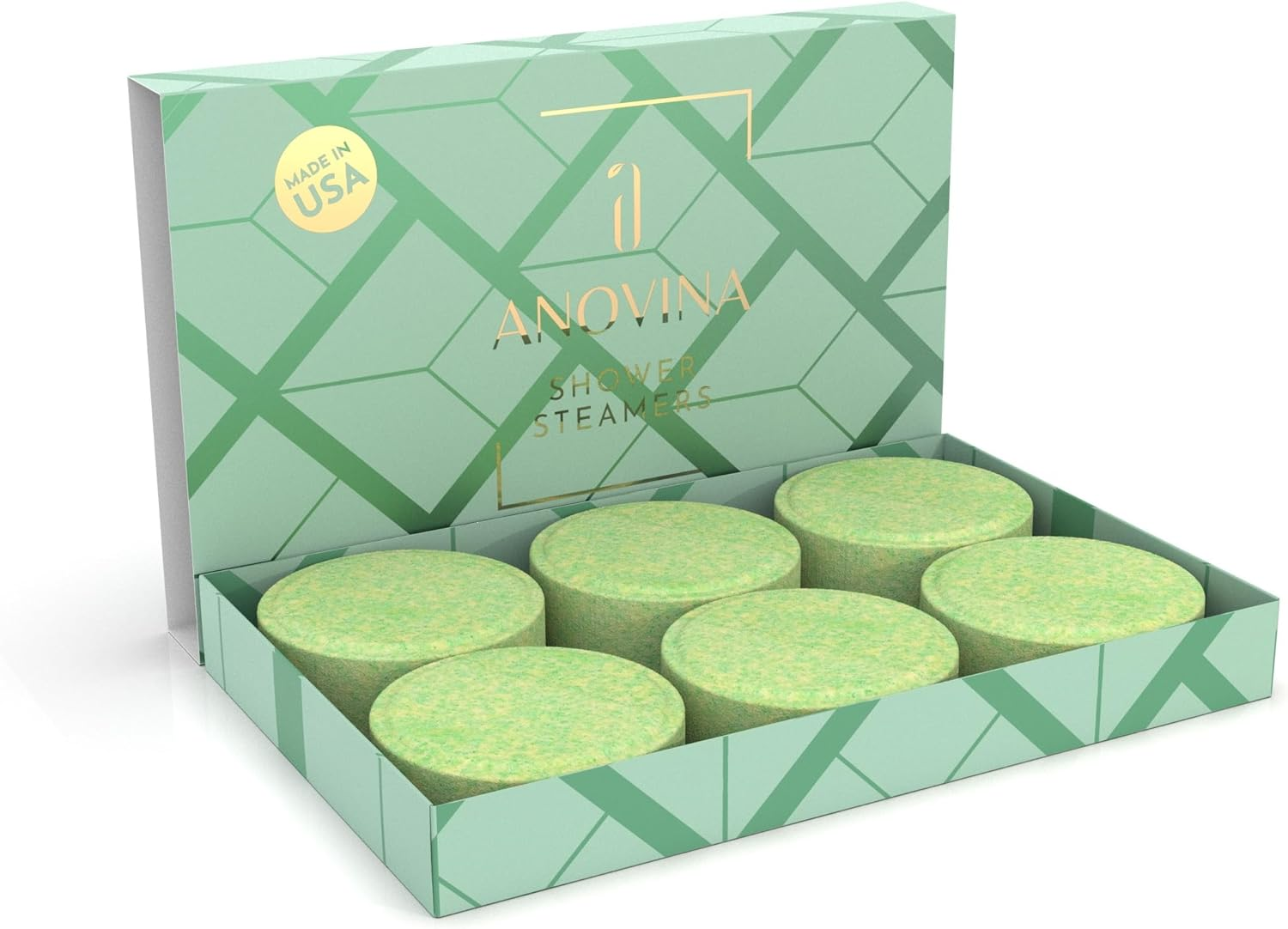 Anovina 6XL Eucalyptus Shower Steamers with Menthol &ndash; Aromatherapy Gift Box Made in USA with All Natural Ingredients. Self-Care Shower Bombs & Valentine'S Gift for Women & Men!