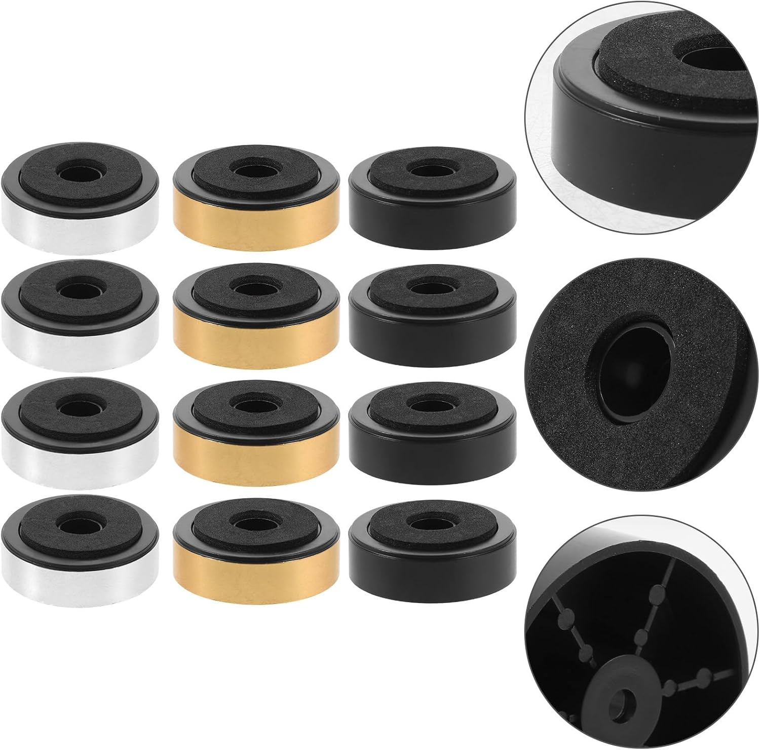 FUNNETOYU 12Pcs Subwoofer Isolation Feet 47X15Mm Speaker Cabinet Feet Anti-Vibration Pads for Audio Amplifiers with Foam Shock Absorber Compatible with Home Theater and Hifi Systems image number 3