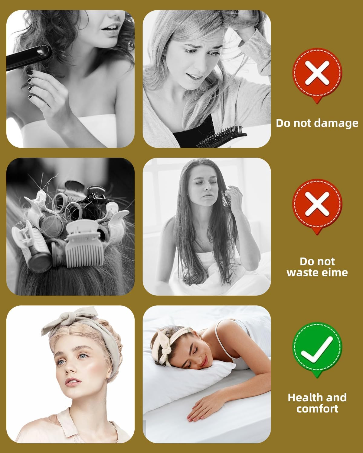 JUKOTA Pack of 5 Heatless Curls, Velvet Heatless Curls Band, Hair Curler Overnight, Curlers Overnight, DIY Hair Curler Rollers Set, Curls without Heat for Long Hair (Beige) image number 1