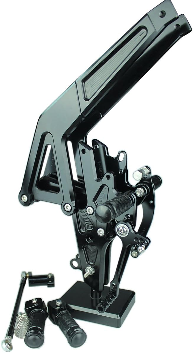 FXCNC CNC ER6N ER6F Billet Motorcycle Rearsets Foot Pegs Rear Set Footrests Fully Adjustable Foot Boards Compatible with Ninja 650R ER-6F ER-6N 2012-2014 image number 4