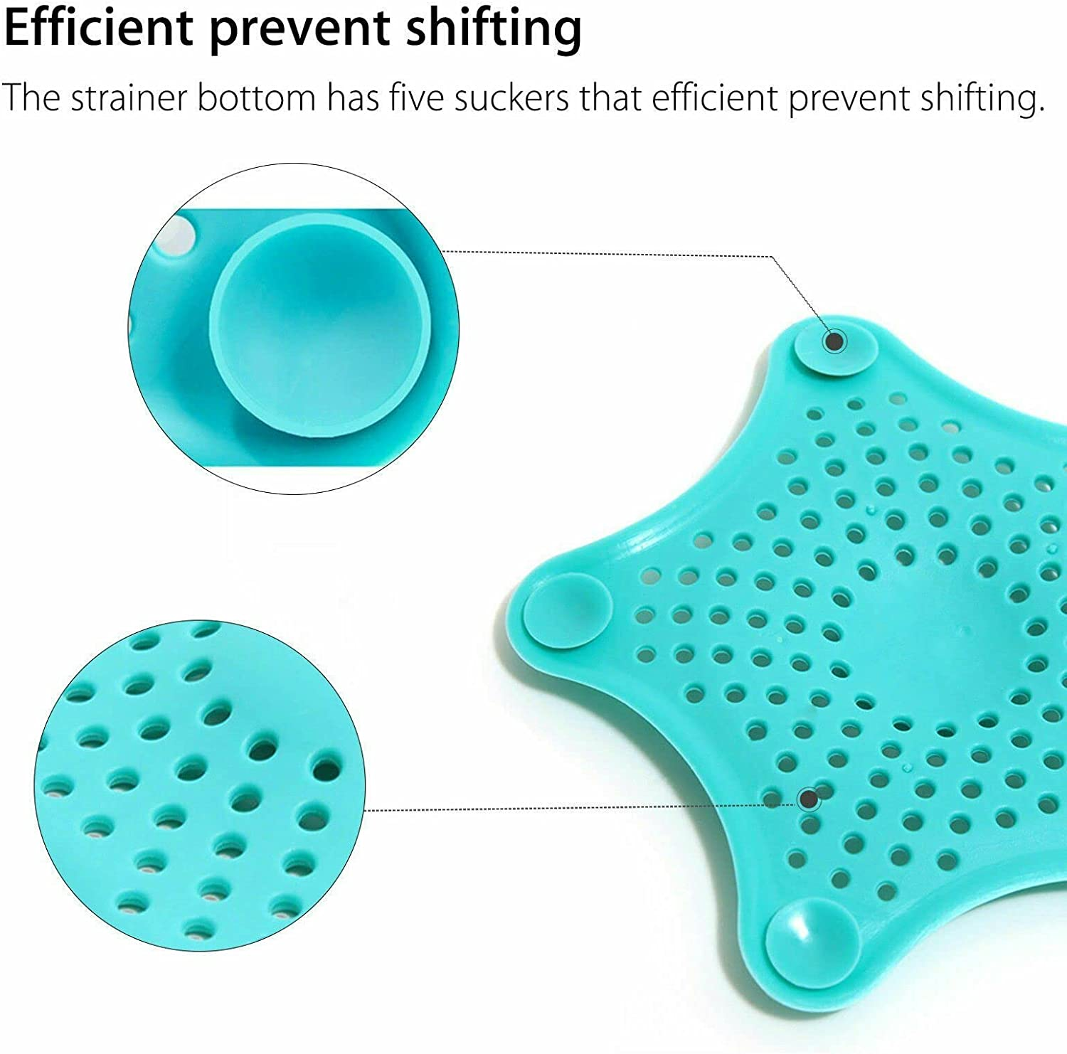 Bathroom Drain Hair Catcher Stopper Sink Strainer Filter Shower Covers Starfish Shower Drain Cover Kitchen Rubber Sink Filter Cover for Kitchen and Bathroom White image number 6