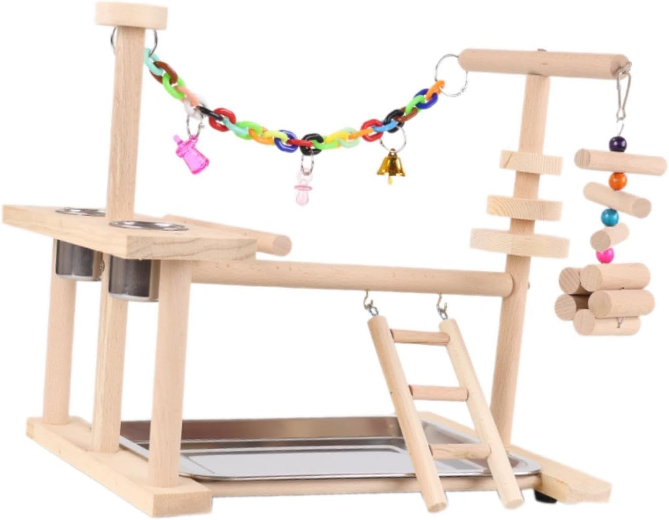 Fzaqwen Parrot Bird Playground Parrot Playstand for Cockatiel Small Parakeets Macaws image number 4