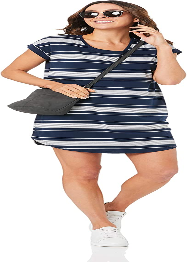 Ripe Maternity Women Stevie Nursing Nightie, Navy/White/Black, 2X-Large image number 1