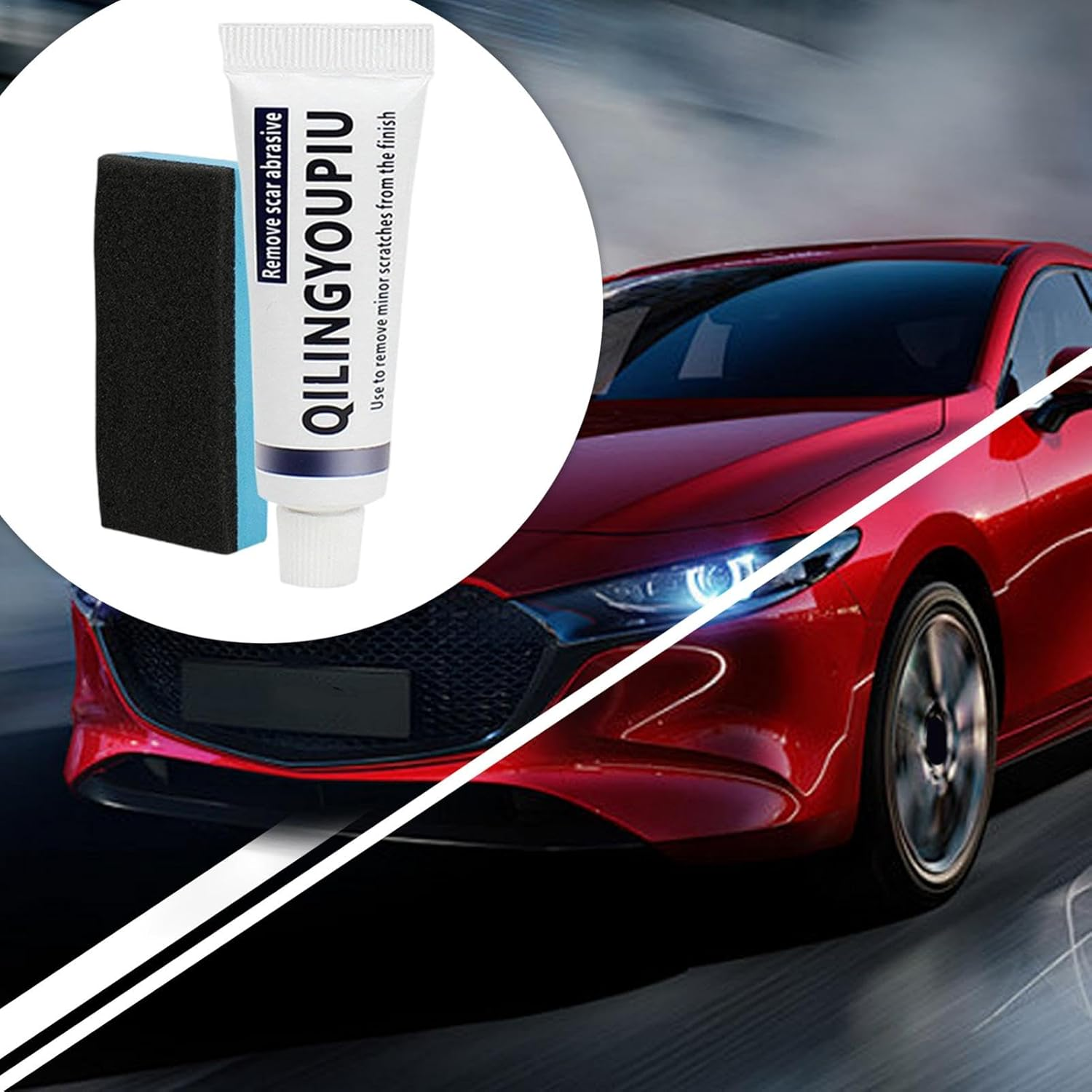 Car Scratch Remover - Safe Polishing Compound Car Paint Restorer with Sponge,Car Scratch Eraser for Glue Stains, Asphalt, Bird Droppings, All Vehicles image number 6