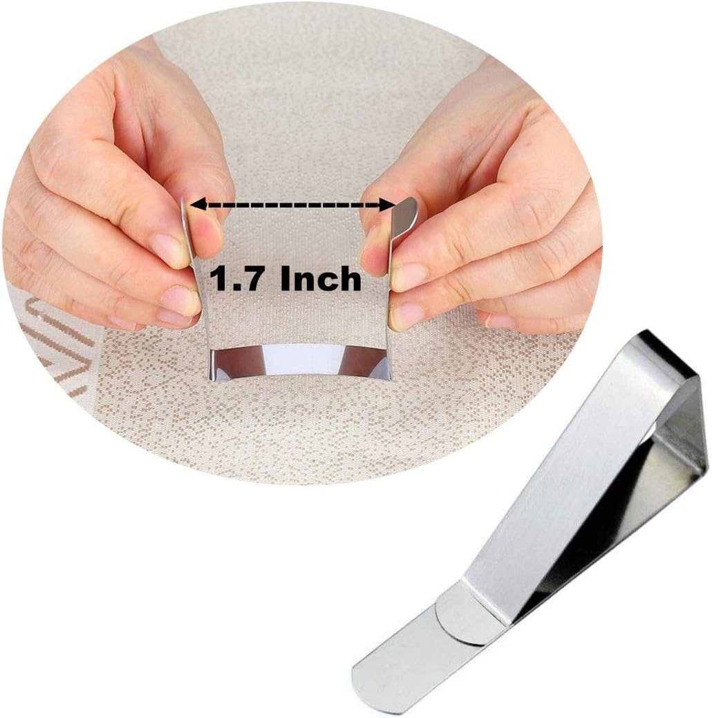 Tablecloth Clips，Picnic Table Clip，Stainless Steel Table Clips Rust-Free,Windproof for Outdoor Indoor Party, Camping, Wedding (Pack of 12) image number 4