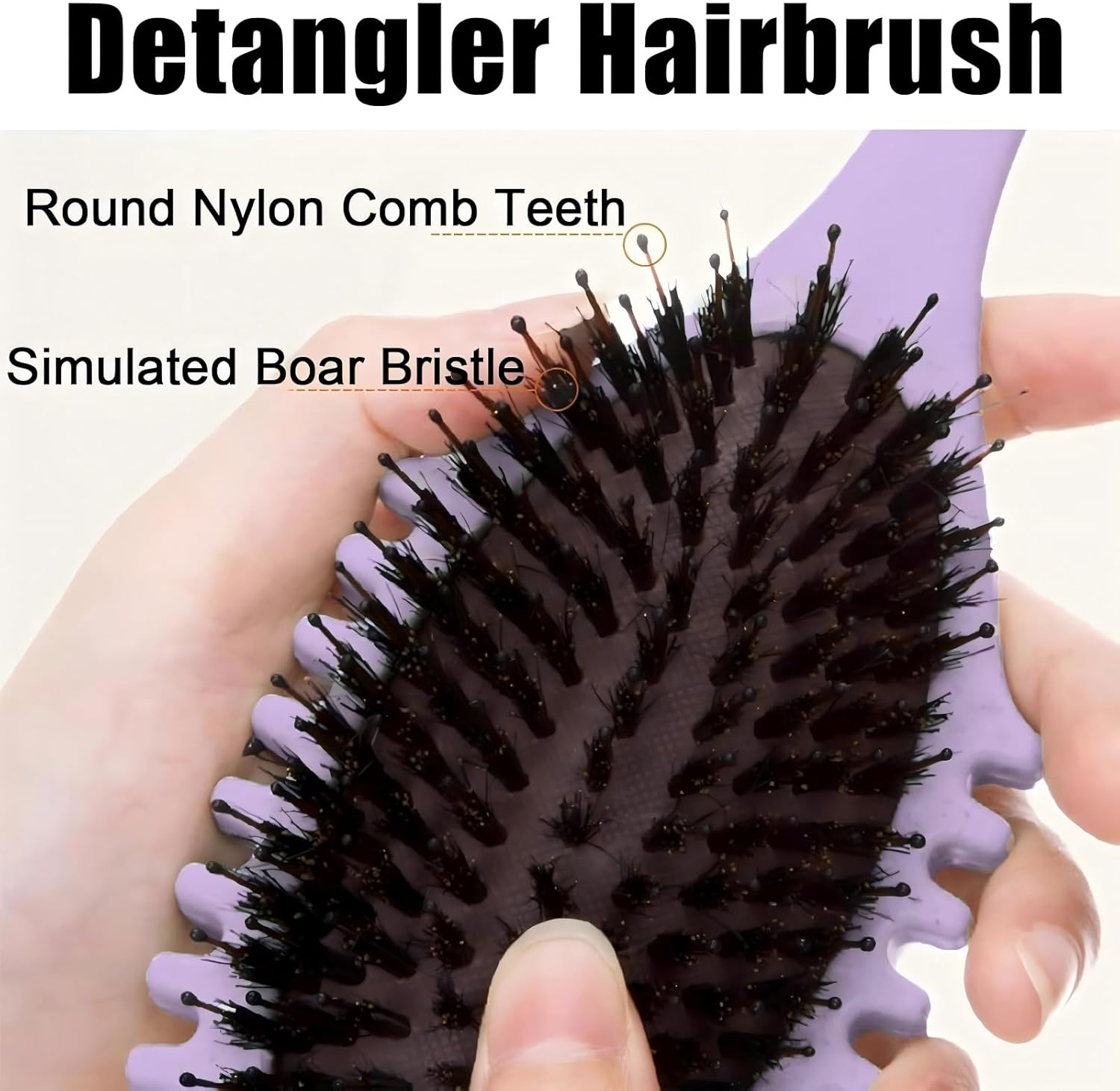 Curl Defining Brush, Hair Brush for Combing and Shaping Men'S and Women'S Curls to Reduce Pulling, Boar Bristle Styling Brush, Effortlessly Defined Curls, Waves & Coils, Reduces Frizz (Purple) - Purple image number 5