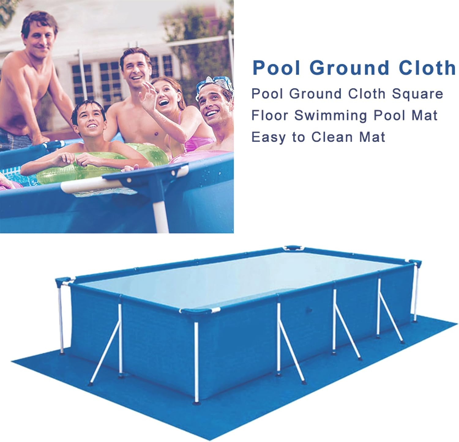 Pool Ground Cloth, Rectangle Swimming Pool Mat Foldable Waterproof Ground Cloth, Swimming Pool Liner Pads, for Hot Tubs, Pool Aboves Ground image number 5