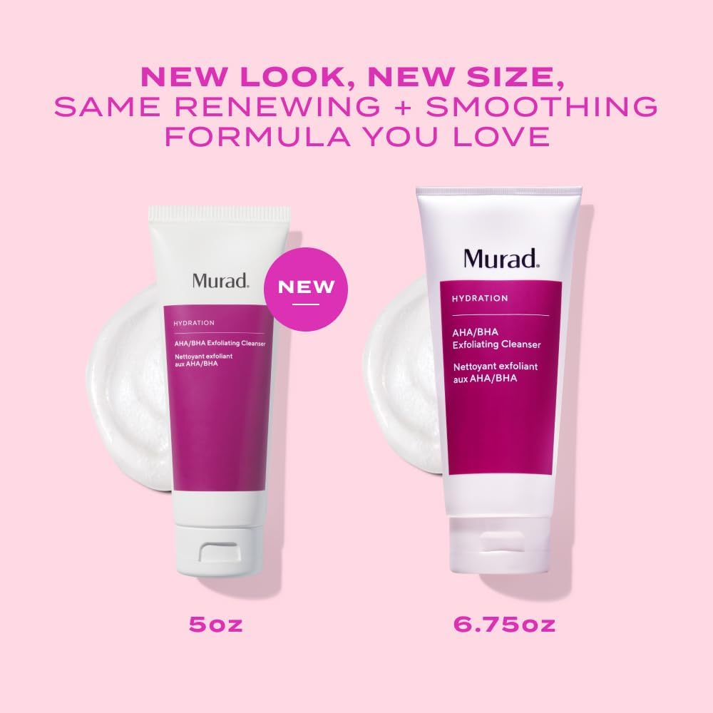 Murad AHA/BHA Exfoliating Cleanser 148 Ml - Salicylic, Glycolic & Lactic Acid Face Wash, Gentle AHA BHA Cleanser & Exfoliator with Jojoba Beads for Smoother, Brighter Skin image number 2