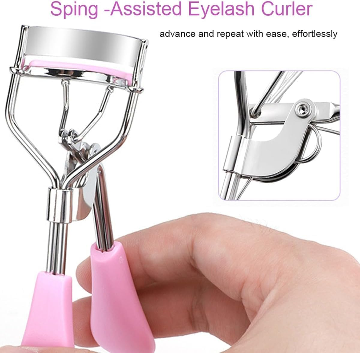Eyelash Curler - Ergonomic Design for All Eye Shapes, Precision Curl Control, Superior Long- Lasting Curl, Gentle on Lashes, Includes 4PCS Silicone Replacement Pads, Easy to Use (Black) image number 4