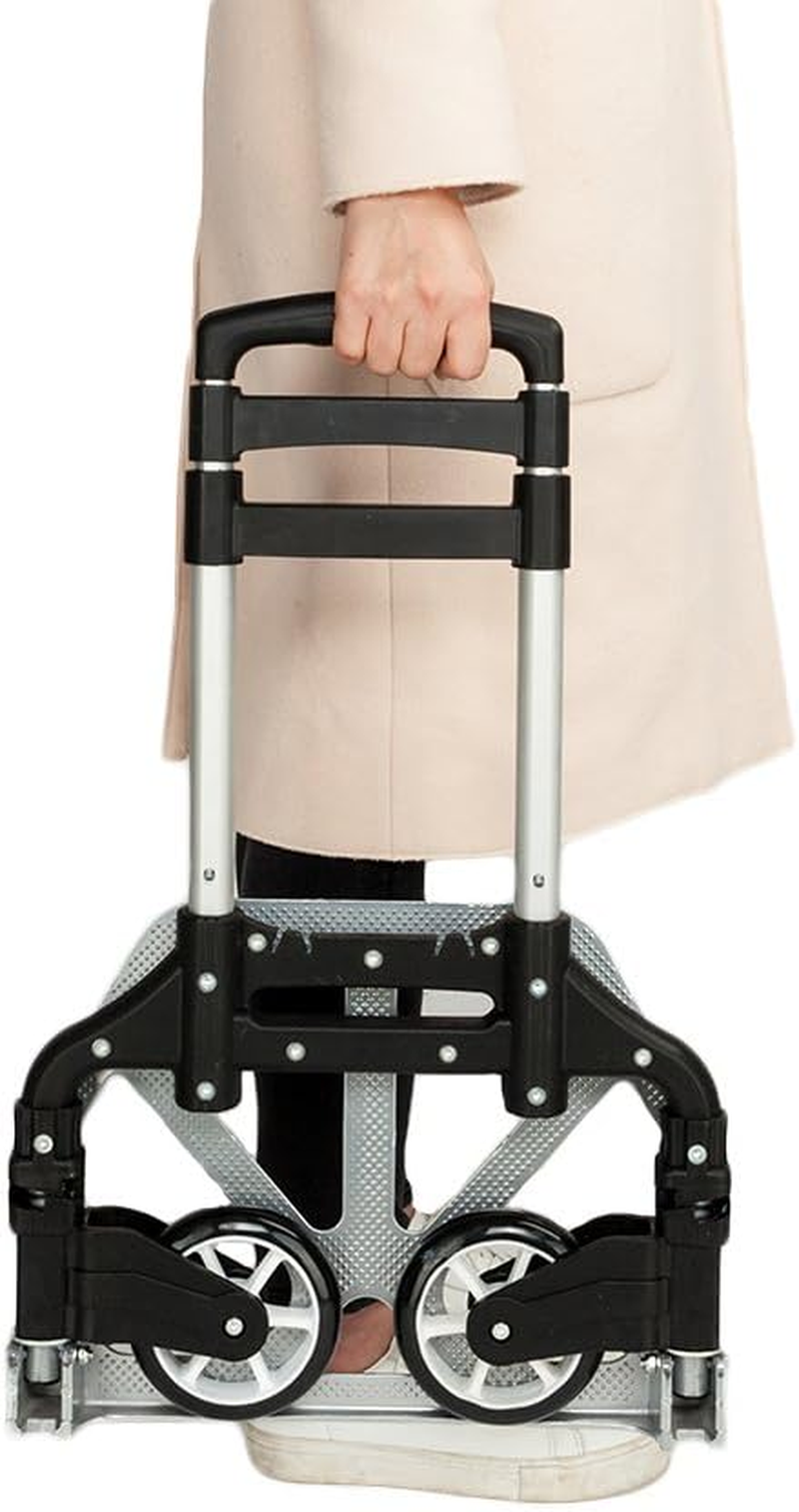 FCH Folding Hand Truck Aluminum Portable Folding Hand Cart 165Lbs Capacity Hand Cart and Dolly Ideal for Home, Auto, Office,Travel Use