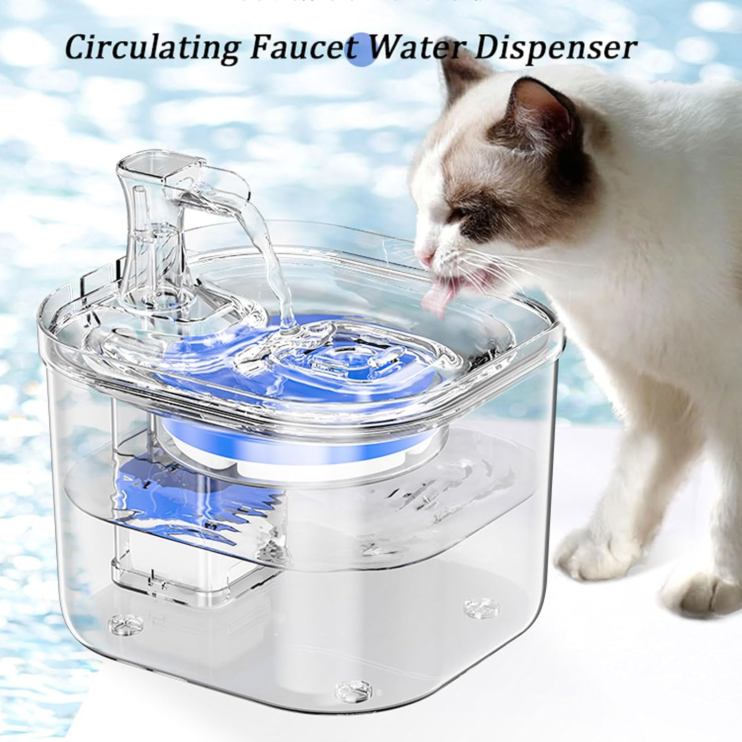 Dog Water Bowl Automatic Pet Water Dispenser Smart Pet Water Fountain Pet Fountain Iltration System Detachable for Dog Pet Fountain for Cats, Dogs Pet Bowl image number 6