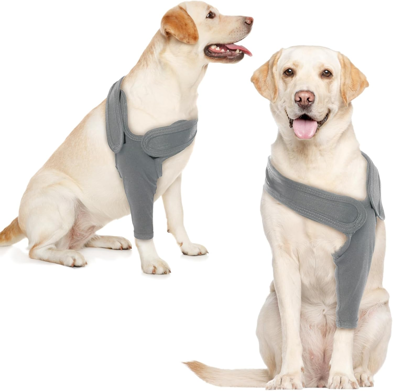 Recovery Sleeve Dog, Knee Support Dog Rear Leg, Elbow Bandage Dog, Elasticity Elbow Pads Front Right Left Leg for Wounds, Bandages, anti Licking for Dogs, Grey XL