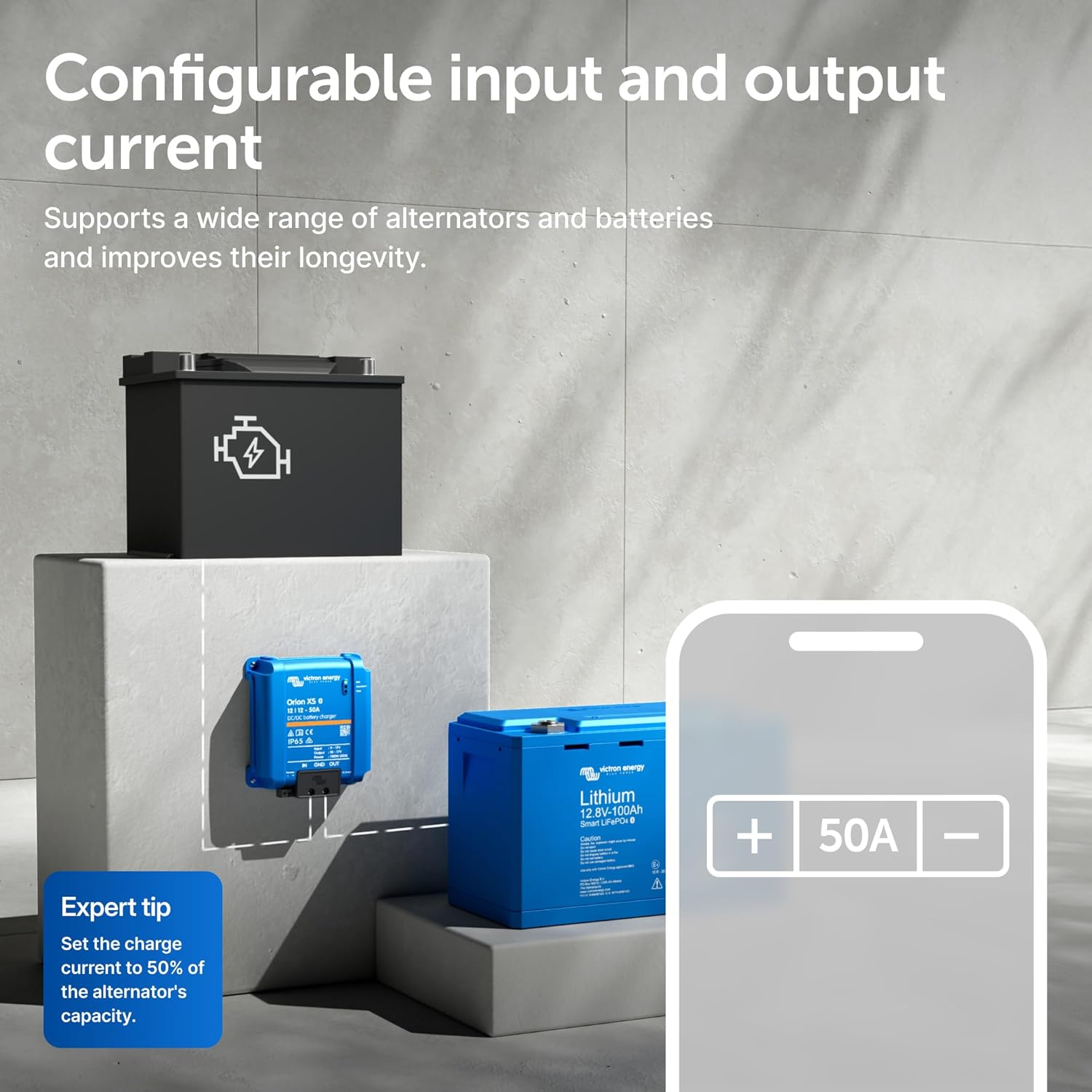 Victron Energy Orion XS 12/12-Volt 50 Amp DC-DC Battery Charger image number 1