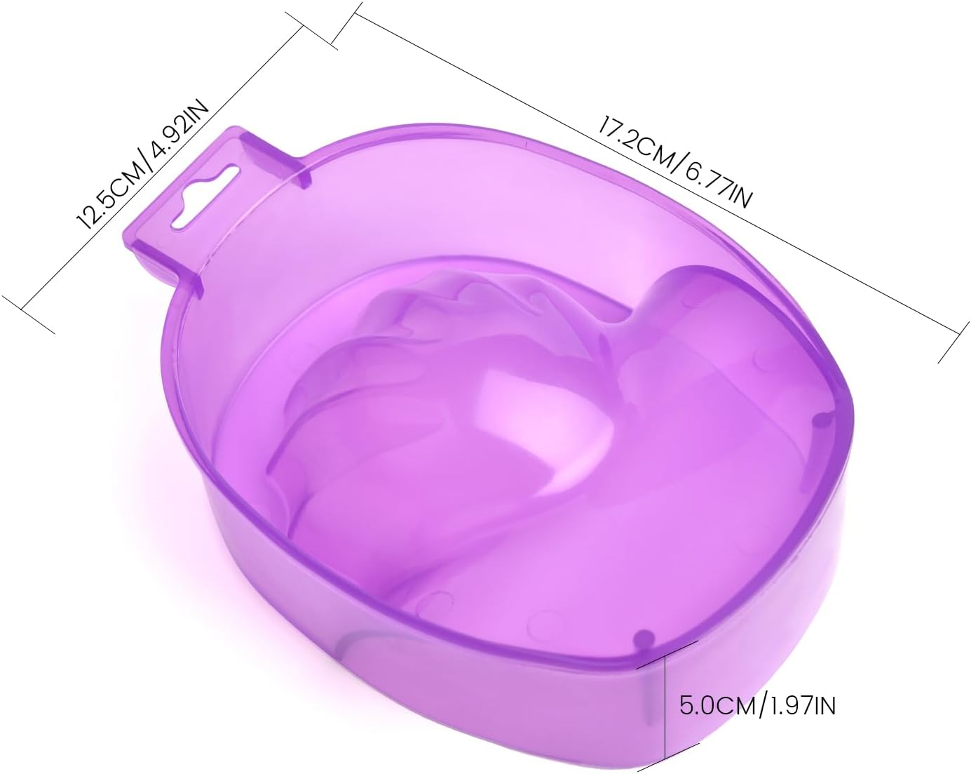 KADS Nail Art Translucent Acrylic Nail Soaking Bowl 5 Colors to Choose Soften the Dead Skin Wash and Clean the Hands Soak with Nourishing Liquid (Pink) image number 3