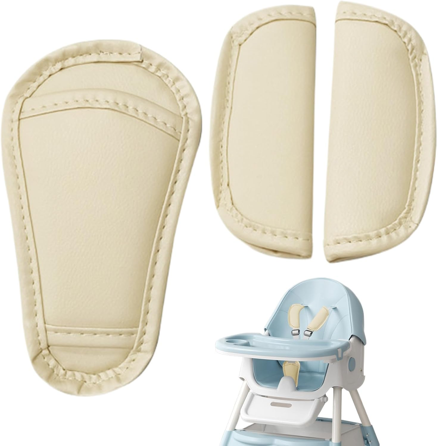 Shoulder Strap and Crotch Harness Pads - Soft 3-Piece Set for Car Seats and Strollers | Child Safety Belt Cushion, Breathable Baby Strap Pad, Dining Chair Harness Cover for All Vehicles