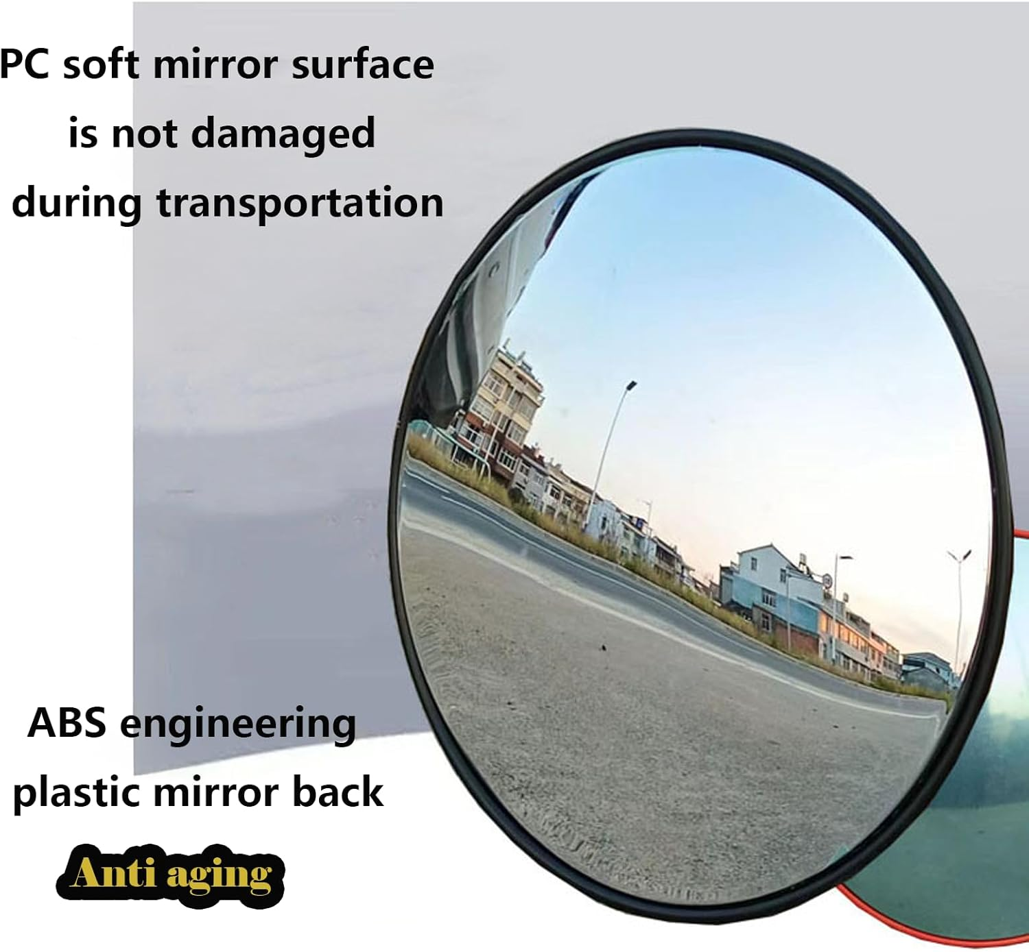 Blind Spot Mirror,Bedroom Decor 11.8 in Convex Mirror Adjustable Convex Traffic Mirror for Home Garage Warehouse Safety round Mirror Door Access with Wide Angle View,Traffic Mirror (Black)