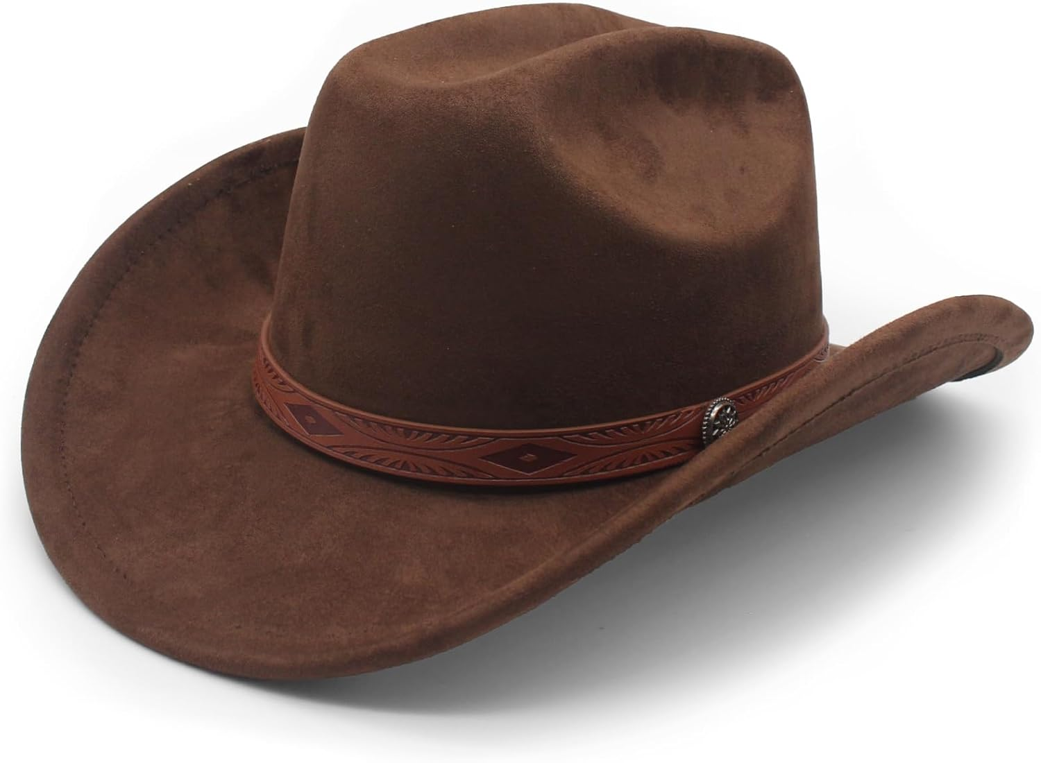 LIDHAY Cowboy Hat for Women Men Wide Brim Cowboy Cowgirl Hats Western Suede Cattleman Cowboy Hats