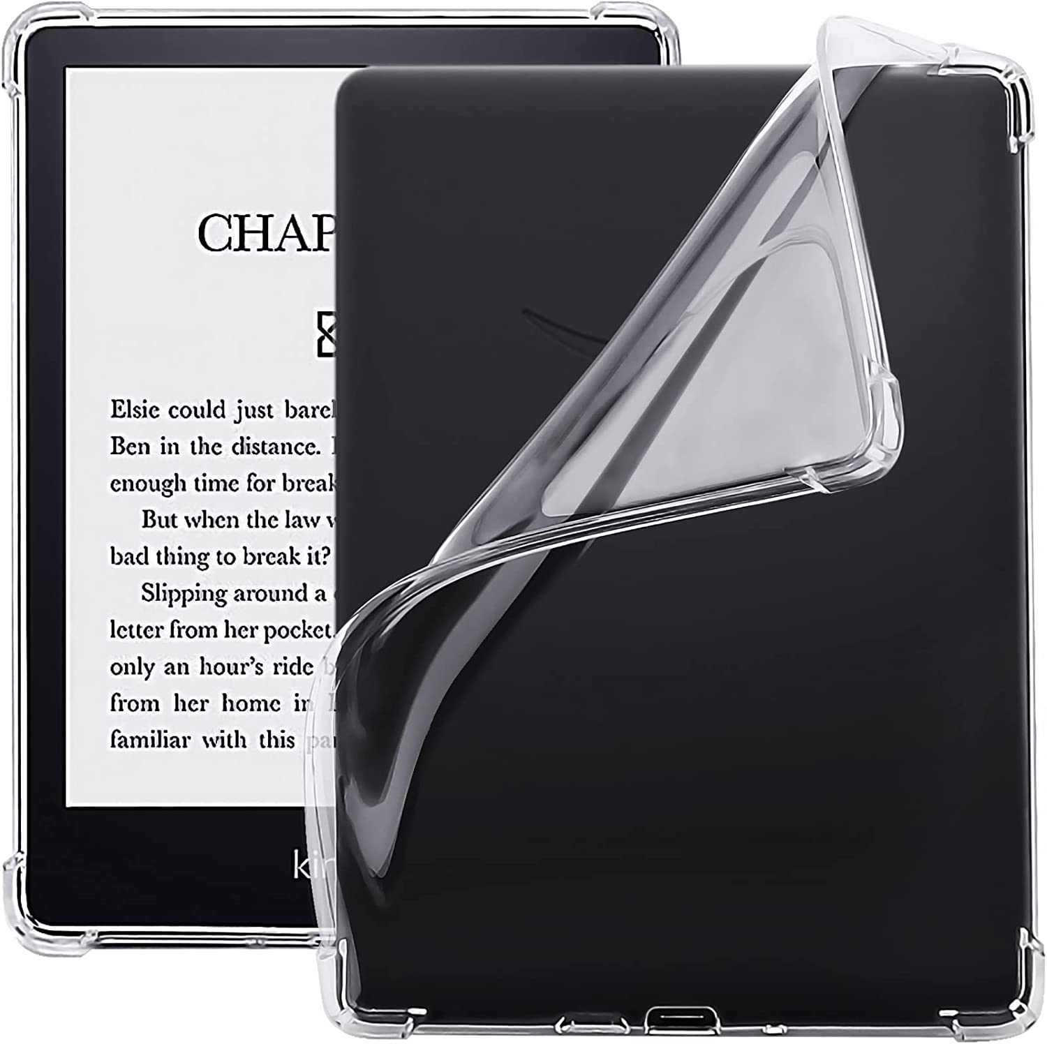 WALNEW Clear Case Cover for 6.8 Inch Kindle Paperwhite 11Th Gen 2021 - Slim Soft TPU Silicone Cover for Kindle Paperwhite Signature Edition 2021 with Lightweight, Shockproof, Transparent