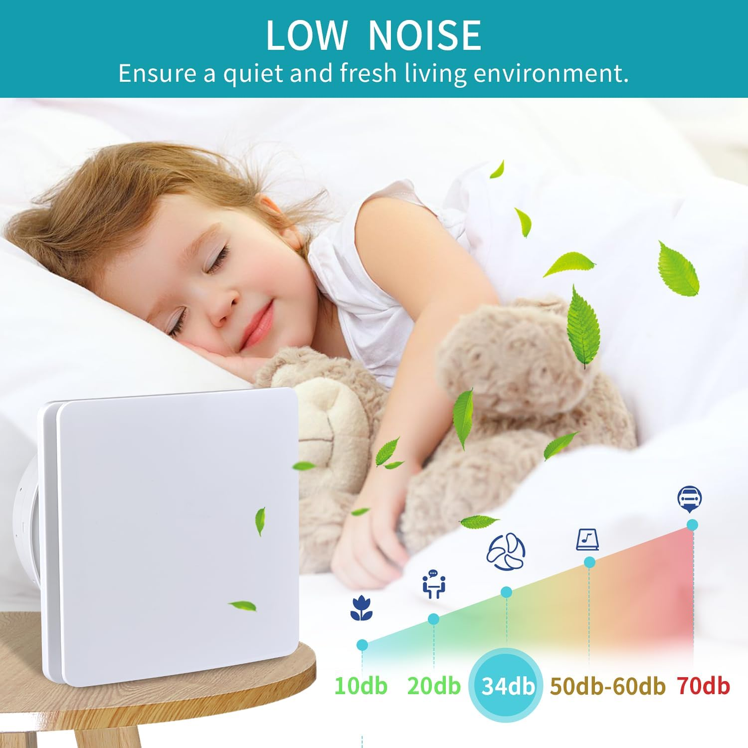 Fangofast 100 Mm Silent Bathroom Fan Ceiling Extractor White and Wall Mounted with Non-Return Valve for Toilet, Kitchen, Window, Loft and Basement image number 5