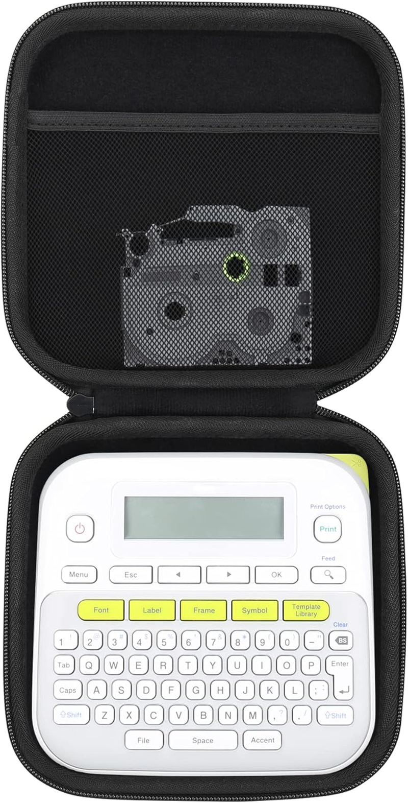 Khanka Hard Travel Case Replacement for Brother P-Touch PT-D210 PTD220 Home/Office Everyday Label Maker, Case Only (Black)
