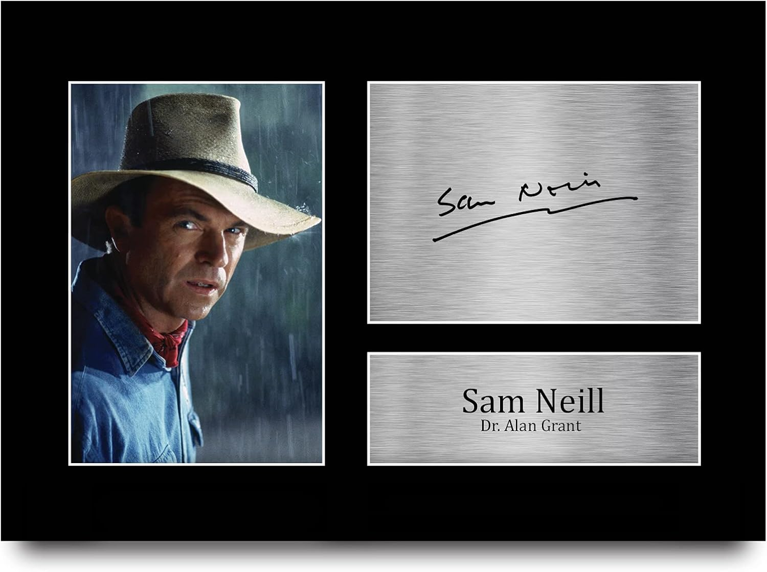 HWC Trading FR A4 Sam Neill Jurassic Park Gifts Printed Signed Autograph Picture for Movie Memorabilia Fans - A4 Framed