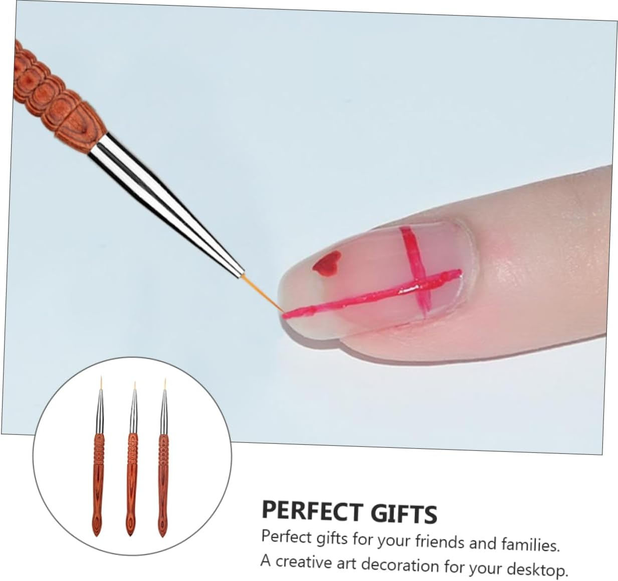 SAFIGLE 3 Pcs Nail Art Liner Brush Durable Nail Design Painting Pens for Detailed Artwork for Home and Professional Use image number 3