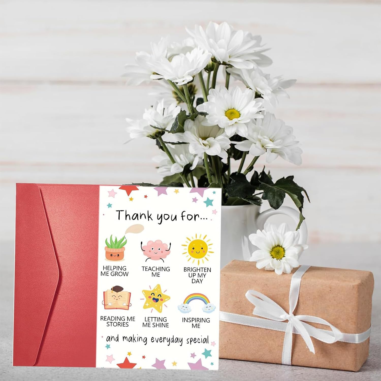 AIQIUQIU Thank You Card for Teachers, Great Teacher Appreciation Gifts for Men Women, Thank You for Helping Me Grow Card, Best Teacher Appreciation Gift Ideas from Students, End of Term Gift image number 4