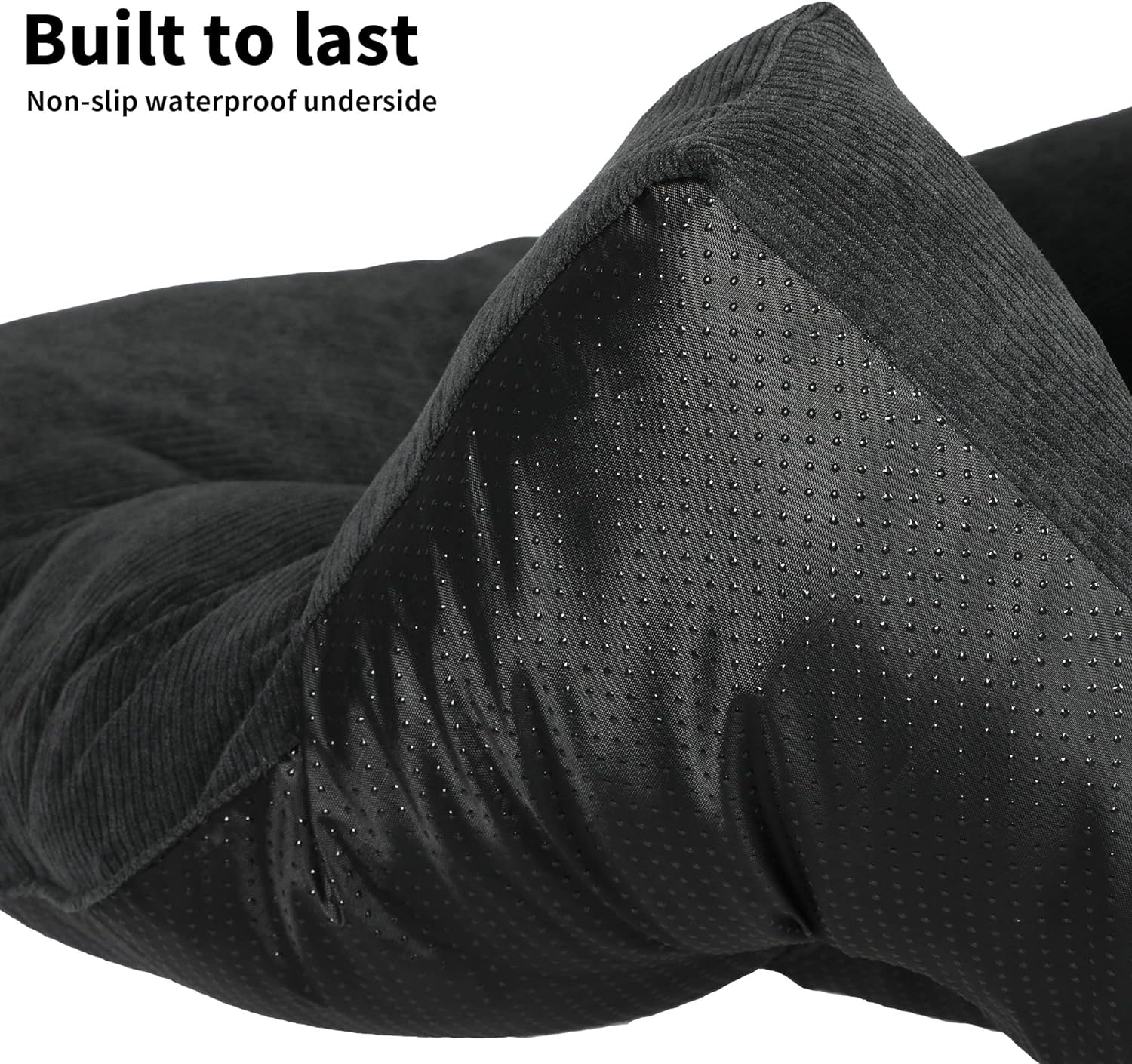 Pawz Pet Cushion &ndash; PP Cotton Bed, Cat, Dog, Puppy, Kitten, Machine Washable, Soft, Plush, Mattress, Dark Grey