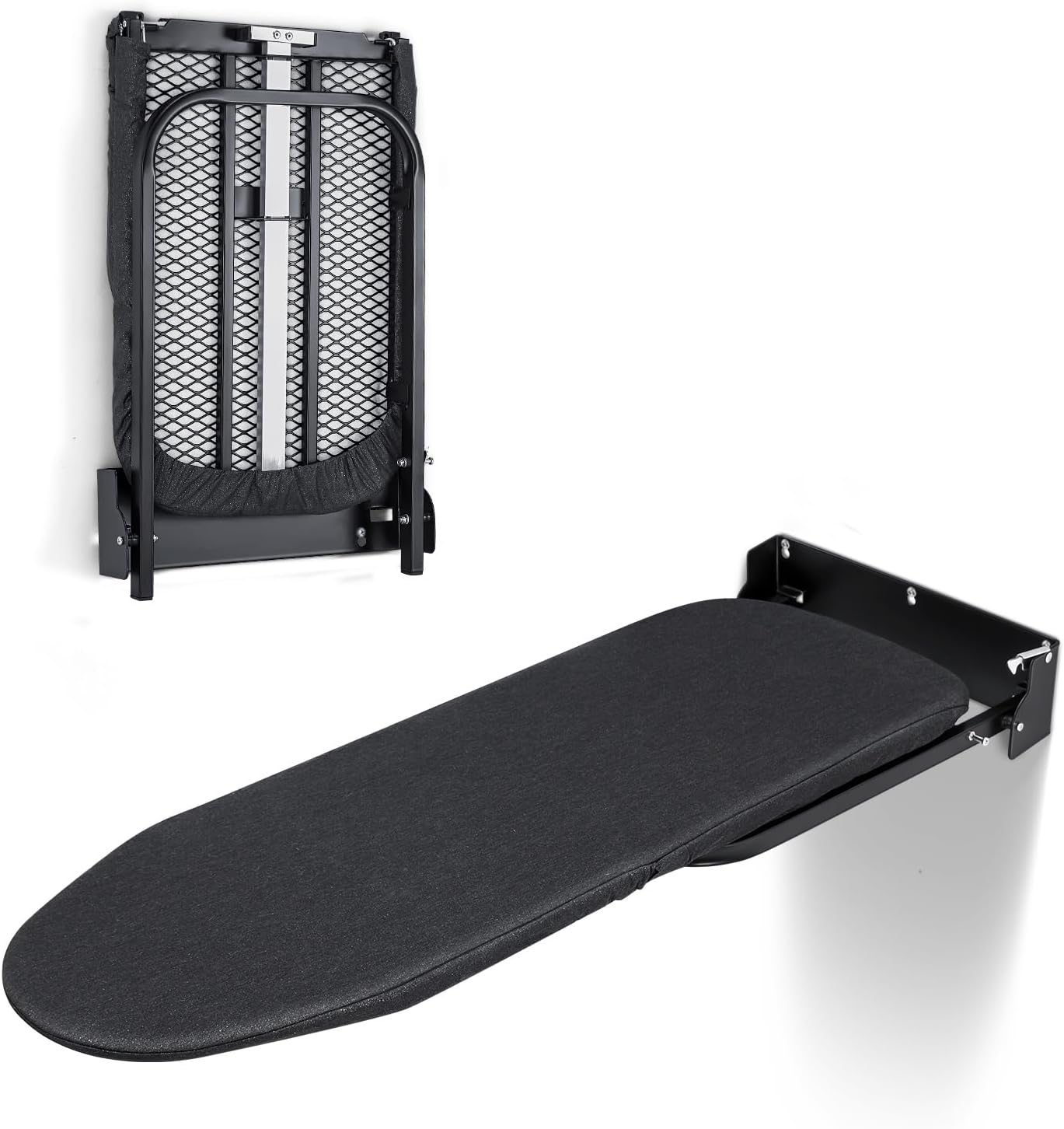 Duwee Wall-Mounted Foldable Ironing Board, Retractable Ironing Boards with Heat Resistant Cover, Space-Saving Iron Table, Easy to Install, Hardware Included image number 6