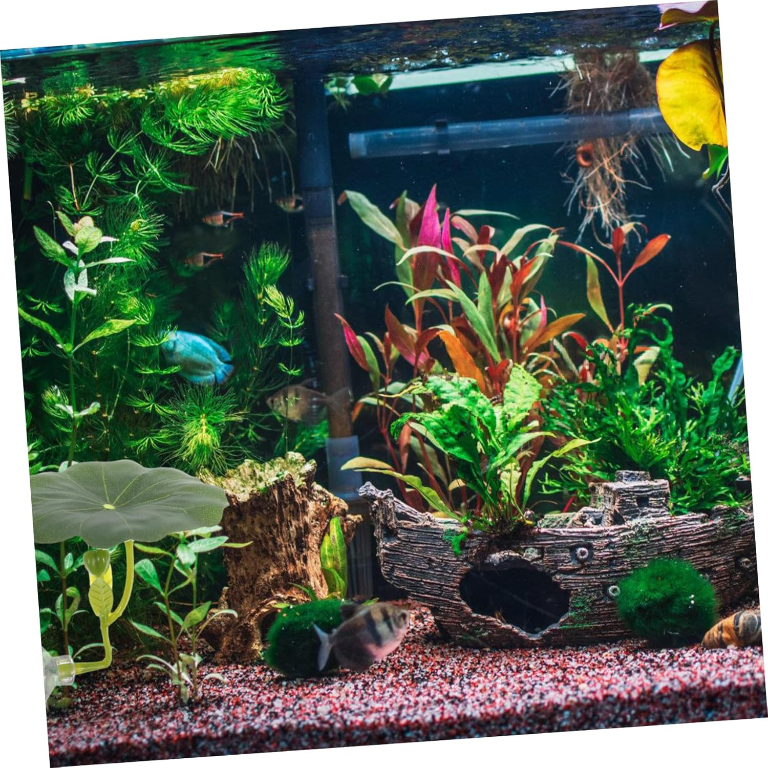 GANAZONO Betta Fish Leaf Hammock Resting Pad Artificial Lotus Leaf Large Aquarium Plant Decoration Fish Tank Accessories Betta Hideout Resting Spot for Aquatic Pets image number 6