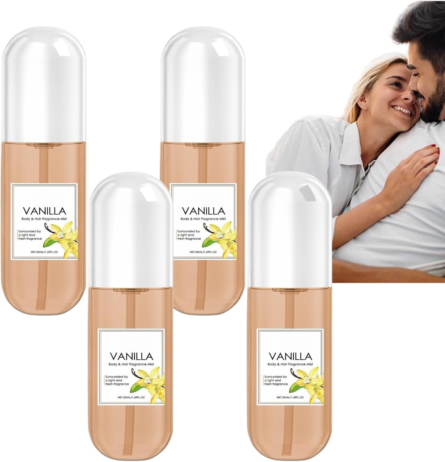 Vanilla Perfume Body & Hair Fragrance Mist, 50Ml Vanilla Body Spray for Women, Long Lasting Light Fresh Scent, Travel Size Hair Perfume Mist, Daily Refreshing Body Mist