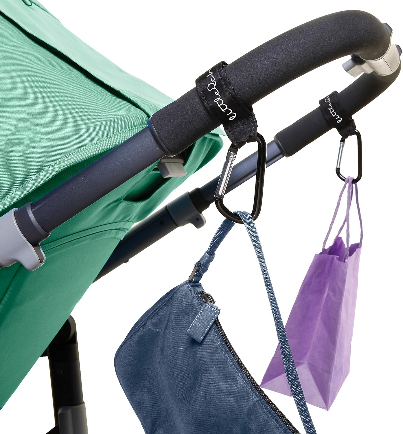 Little Chicks Stroller Hooks Clip Carabiner - Purse and Bag Hanger - 2 Pack - Model CK095