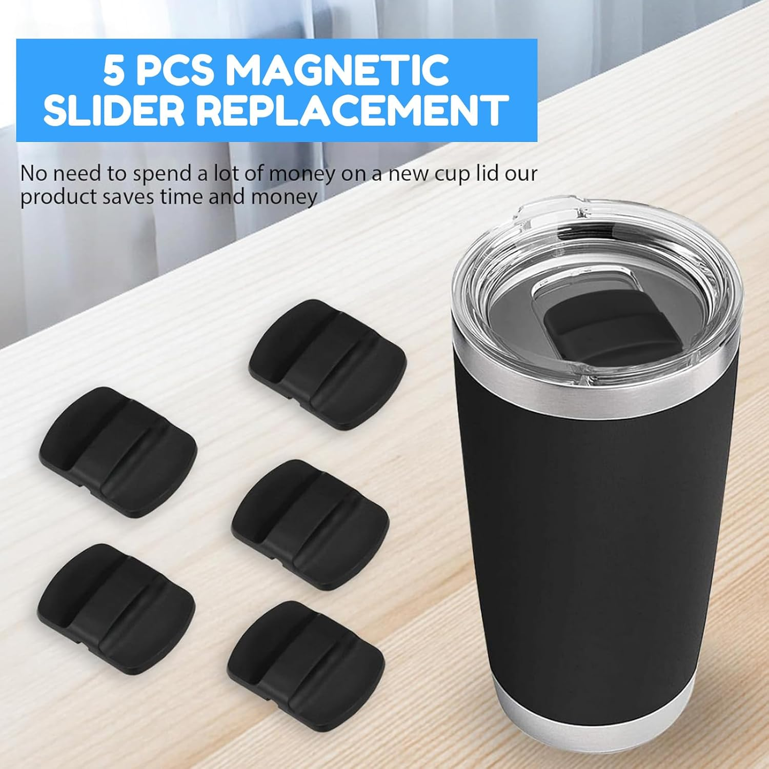 Magnetic Slider Replacement for Yeti, New Upgrade Magnetic Slider Replacement Block 5 Pcs Lid Slider Push Block Part for Yeti Magnetic Lids 10 Oz, 14 Oz, 16 Oz, 20 Oz, 26 Oz, 30 Oz