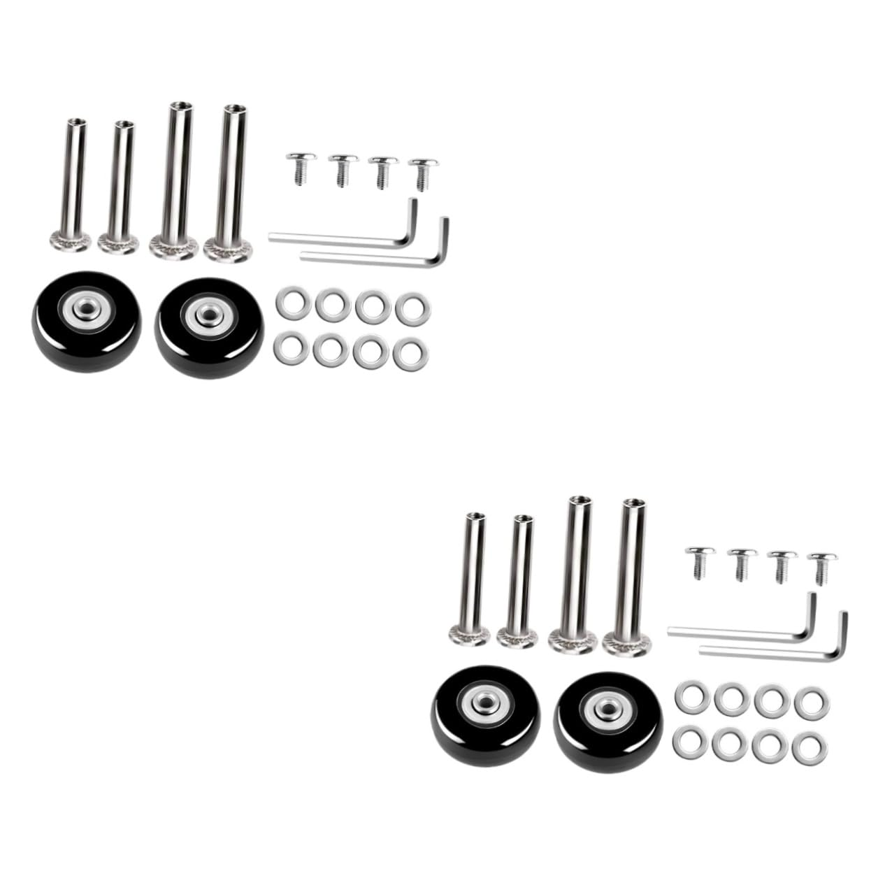 CLISPEED 2Sets Rubber Wheels Luggage Replacement Suitcase Wheels Practical Caster for Travel Luggage Bags Easy Repair Parts image number 1