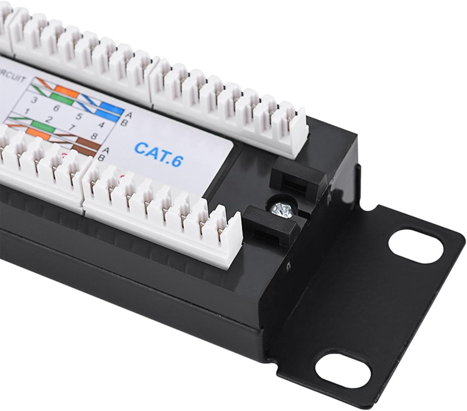 Marhynchus 24 Port CAT6 Patch Panel Network Cable Rack Mountable High Speed Transmission for Network Cable Management with Metal Frame image number 3