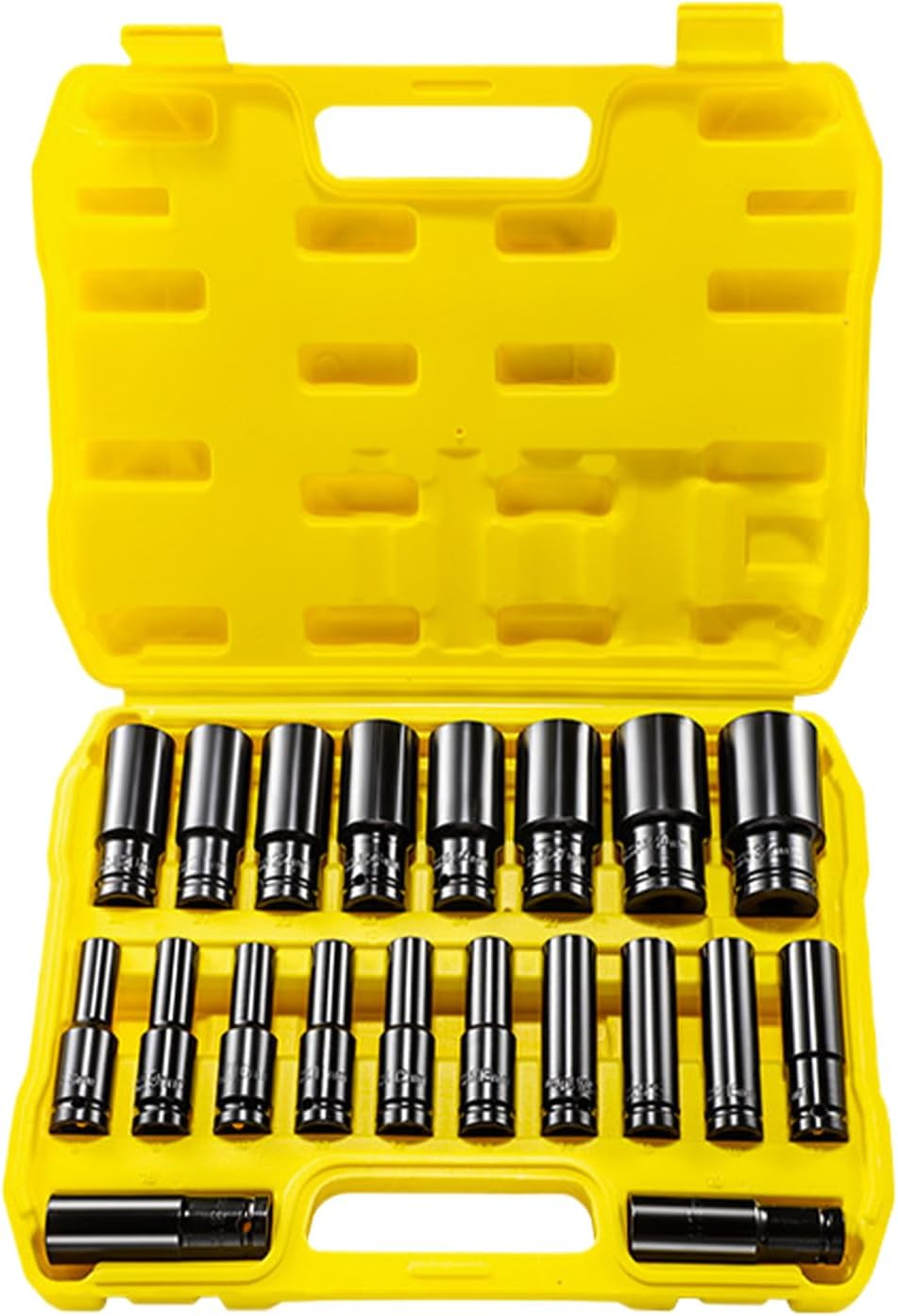 Deep Well Socket Set | 8-32MM Deep Metric Socket Set - 20X Extension Driver Adapter Tool 1/2 Inch for Mechanic Automotive Repair Industrial image number 1