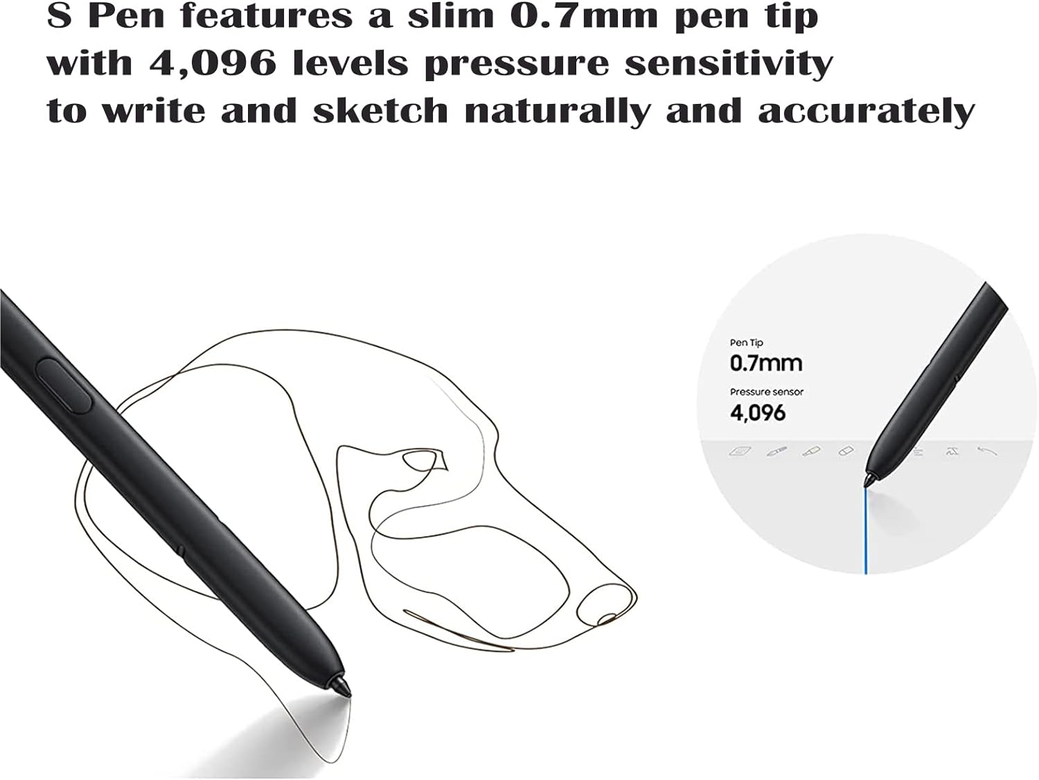 2 Pack Galaxy S23 Ultra Pen without Bluetooth Function for Samsung Galaxy S23 Ultra 5G S Pen Touch Screen Stylus Replacement (Phantom Black) image number 1