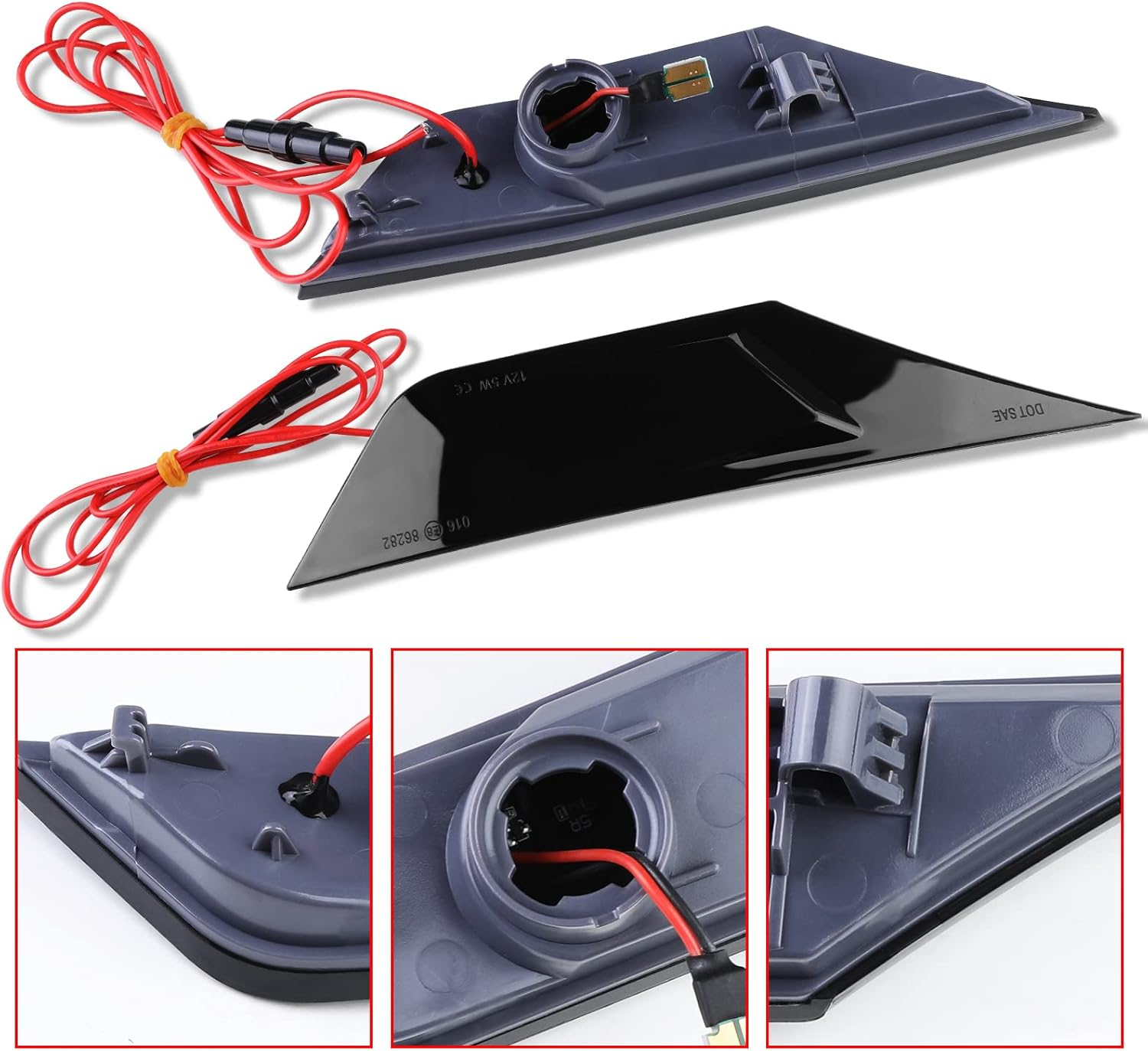 LED Side Marker Lights for Civic 2016-2021 Sedan Coupe Hatchback Switchback Amber Turn Signals White Running Position Lights Front Driver & Passenger Side,Pack of 2