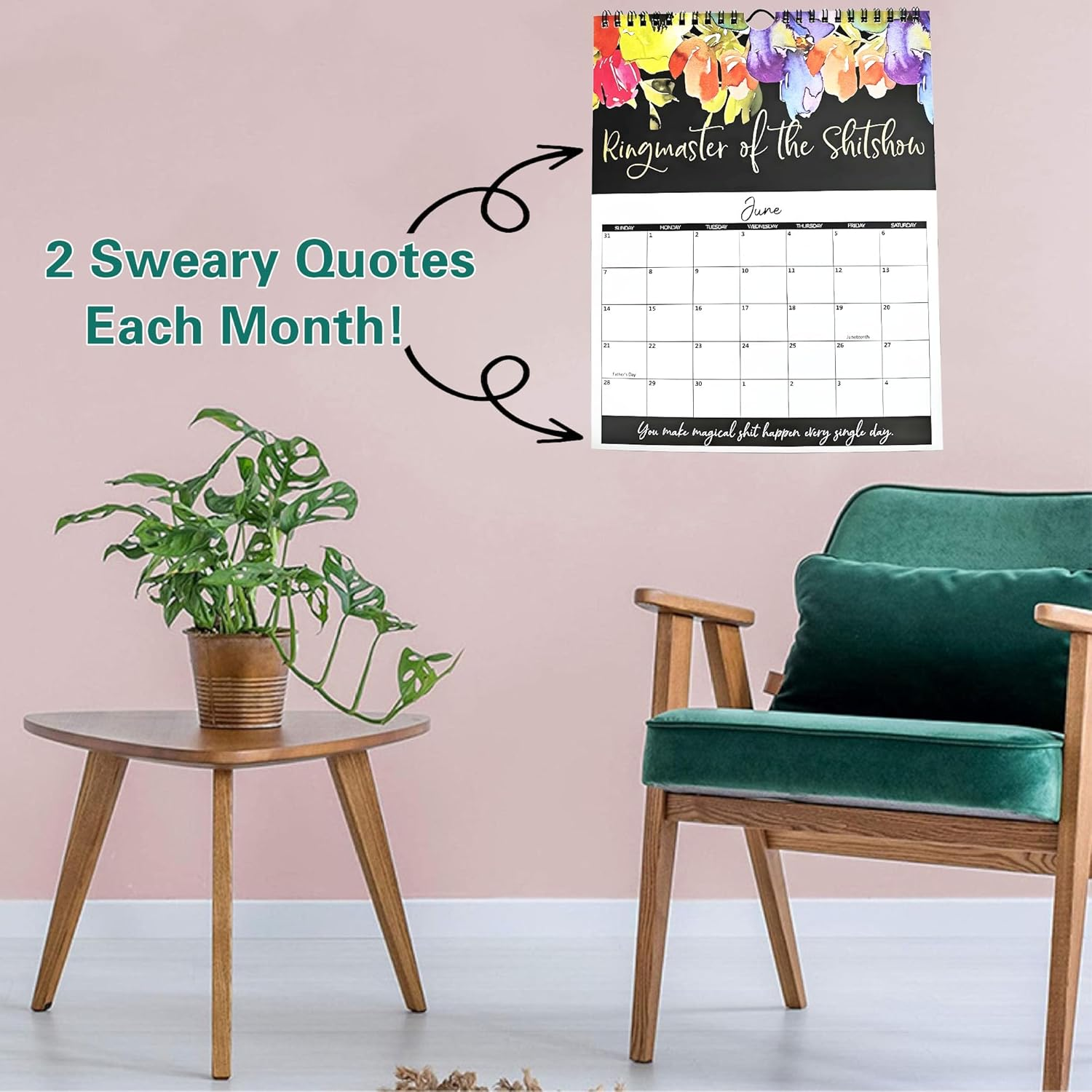 2026 Calendar for Tired-Ass Women, Fu-Ck It Calendar, Tired Woman 2026 Wall Calendar, Funny Wall Calendar for Home Office Decor, Swear Word Planner Monthly Calendar Gag Gifts for Women image number 4