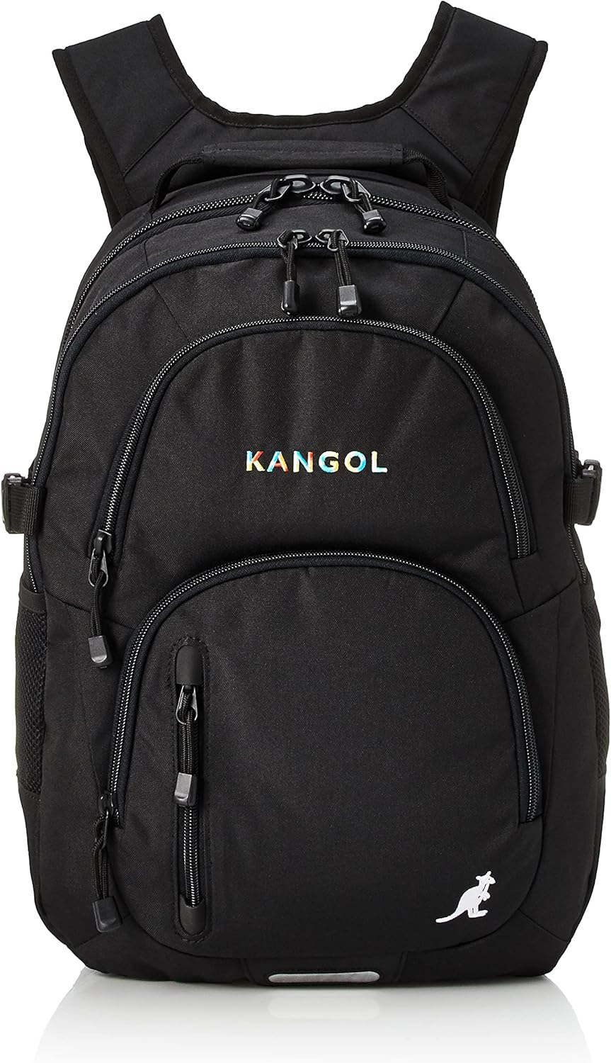 Kangol Backpack with Logo Embroidery, Waterproof Rain Cover, Lightweight, Multi-Functional, Multiple Pockets, PC Storage