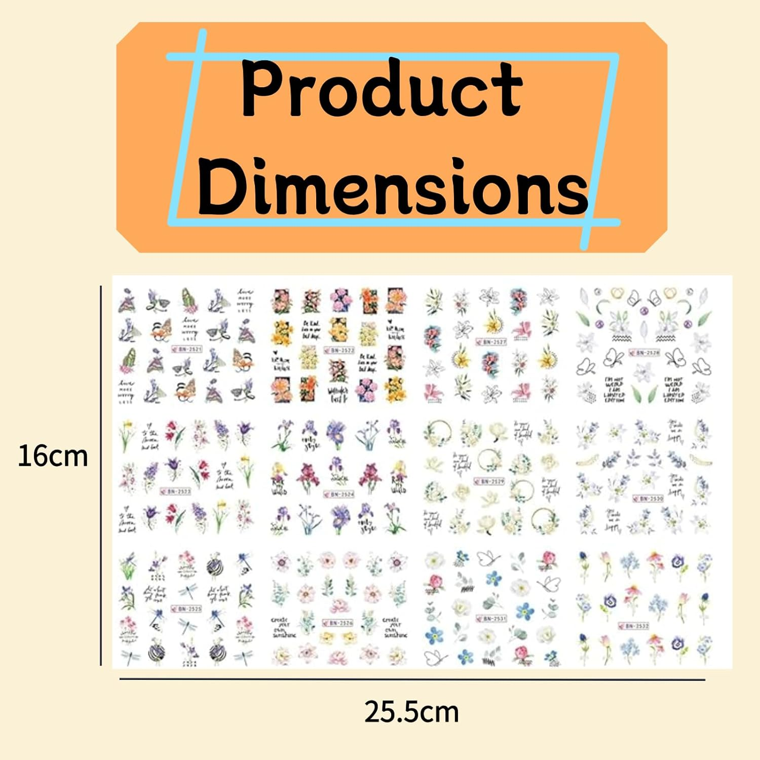 Kalione Holographic Floral Nail Stickers for Women &ndash; Durable Nail Stickers for Nails Art Designs, Perfect for Manicure and Pedicure Enhancements，Floral Nails Decorative Decals for Women image number 3