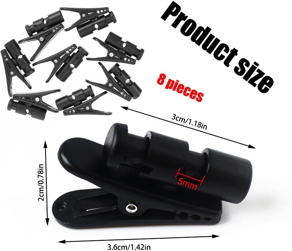 8Pcs Headphone Clips for Earphone Wire, 360 Degree Rotate Microphone Cable Clips, Clothing Shirt Wire Accessories Headphones image number 4