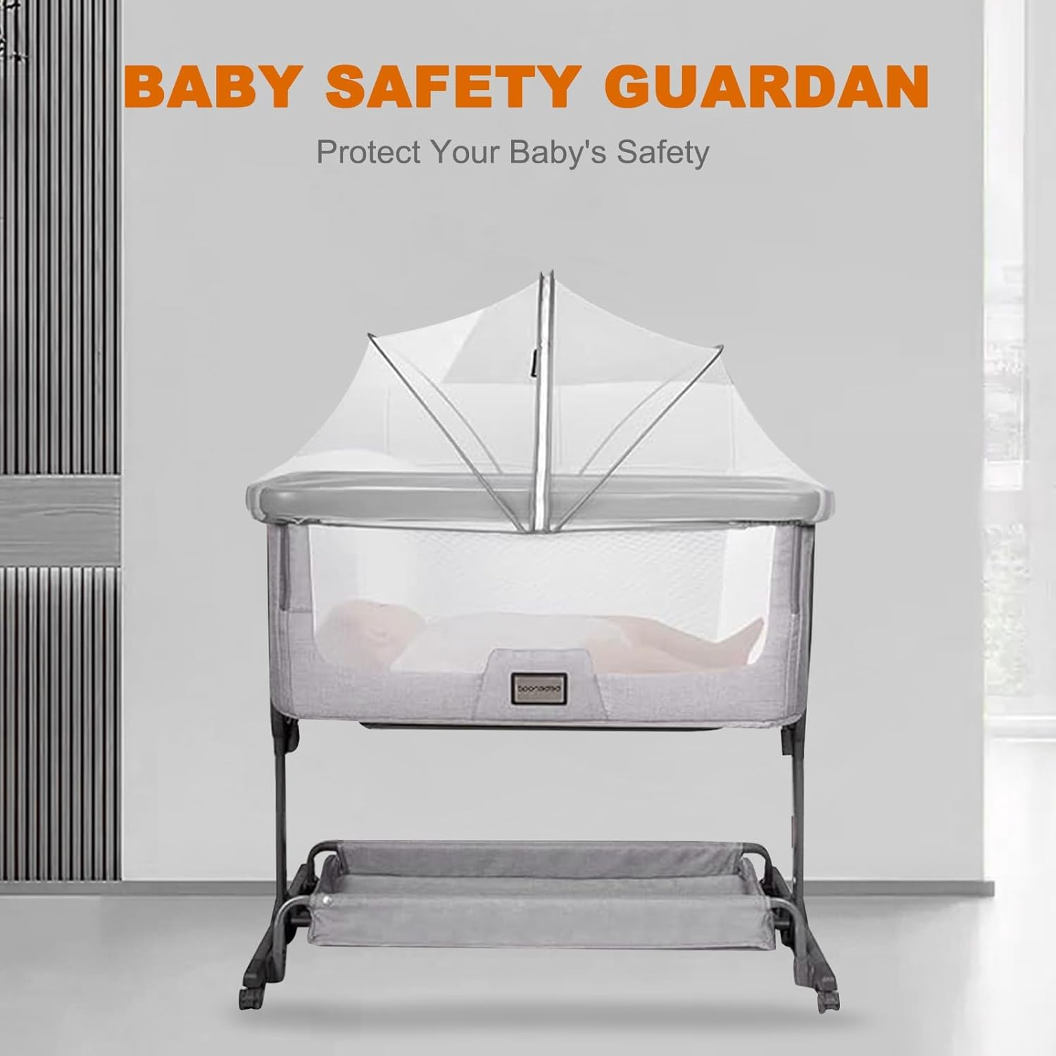 Bassinet Cover Mosquito Net, for Babies to Keep Insects/Bugs/Cats Out, Mesh Cover for Bassinet Bedside Sleeper, Travel Crib, Breathable Baby Mosquito Net with 2-Way Zipper image number 1