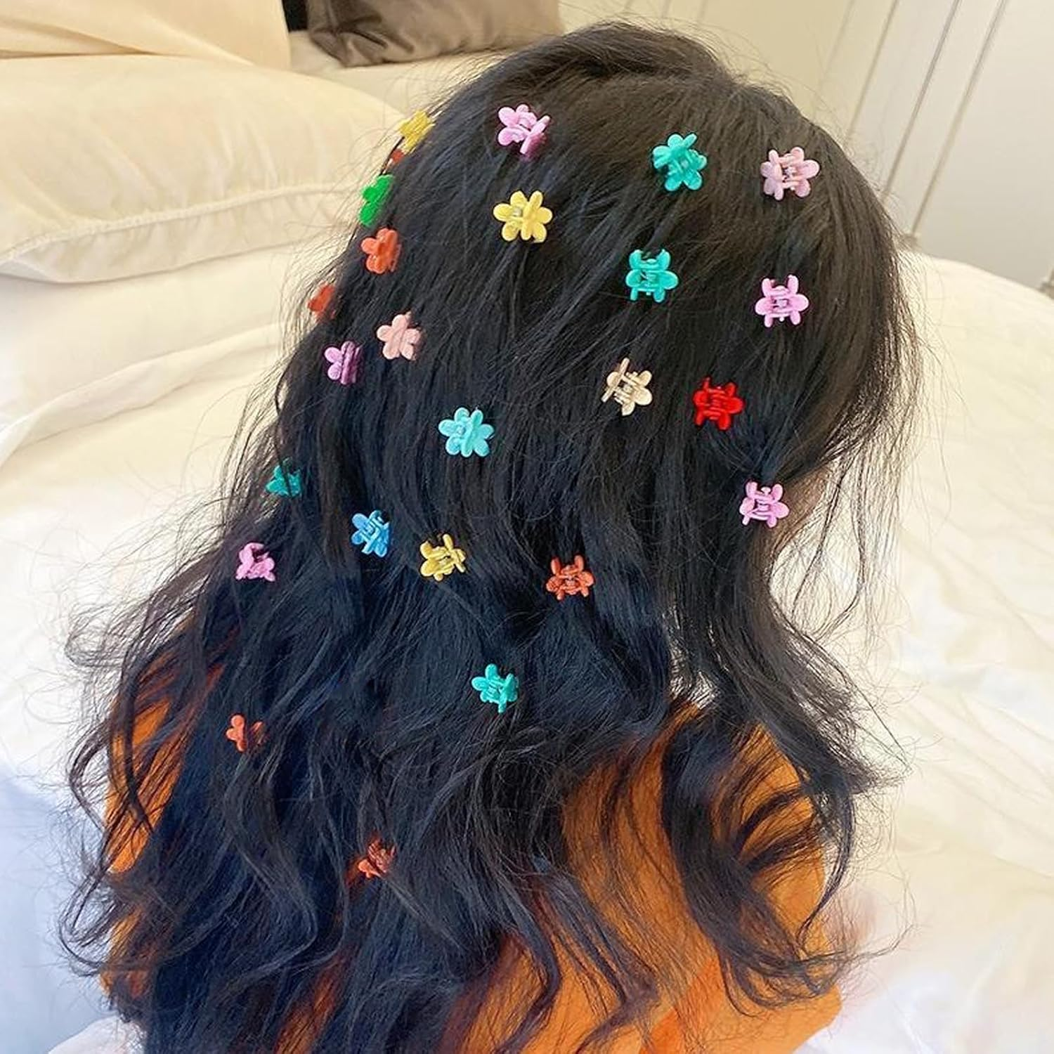 DHWEKU 1 Box Baby Hair Bobbles with Flowers and Star Clips, Elastic Hair Bobbles for Girls, Colourful Elastic Hair Bobbles for Kids, Babies, Little Girls image number 1