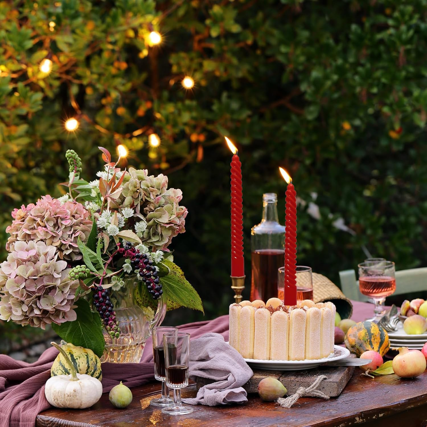 Spiral Taper Candles for Home Decoration, 12 Pack Candles (25Cm / 10 Inch) for Wedding Dinner Party Holiday Birthday Celebration, Dripless and Smokeless (Red) - Red image number 6