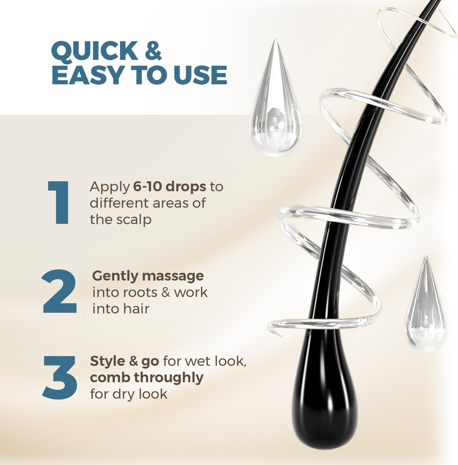 Topical Ecklonia Cava Hair Serum for Hair Growth, Flexible-Hold Hair Liquid Gel for Women & Men, Hair Volumizer for Fine Hair & Other Types, Styling Hair Loss Products W/Msm & Biotin, 4Oz image number 6