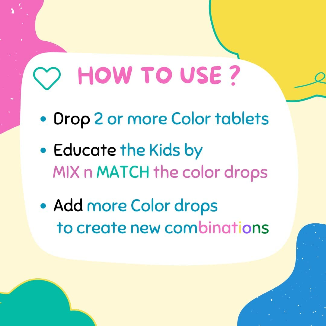 50 Bath Colour Drops with 5 Colours for Baby Bath - Safe, Non Toxic and Great Fun for Kids Bath, Fragrance Free and Stainless Baby Bath Products, No Bright Colours and No Stains Left on the Baby Bath Tub image number 4