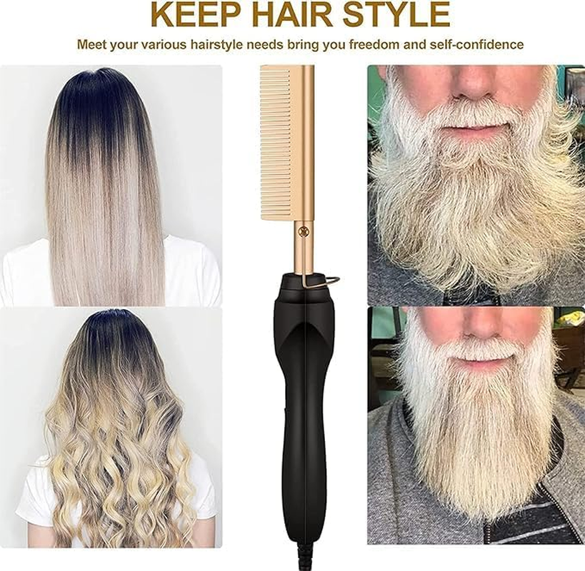 Electric Heat Comb/Hair Straightener with AU Plug- Heat Pressing Comb, Curling Iron Curlers High Heat Ceramic Comb with Dual Voltage and Auto Shut-Off image number 6