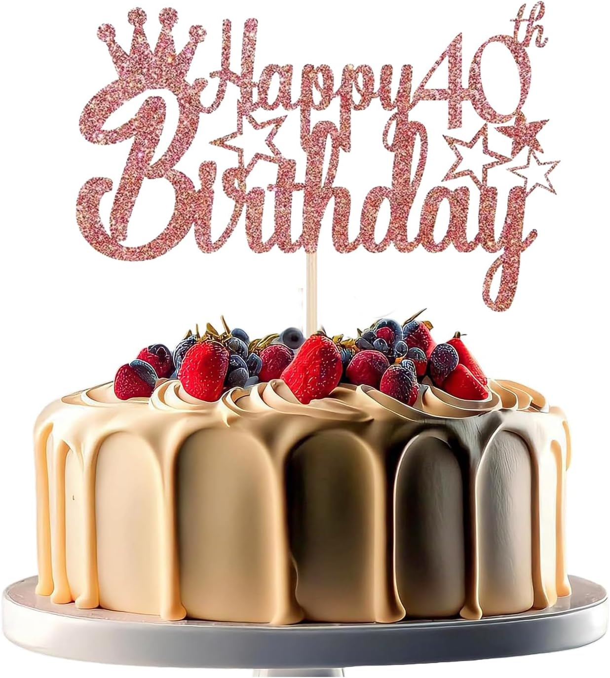 1 PCS Happy Birthday Cake Topper Glitter Cake Pick for Celebrating Happy Birthday Anniversary Theme Party Cake Decorations Supplies(Female) (40) image number 5