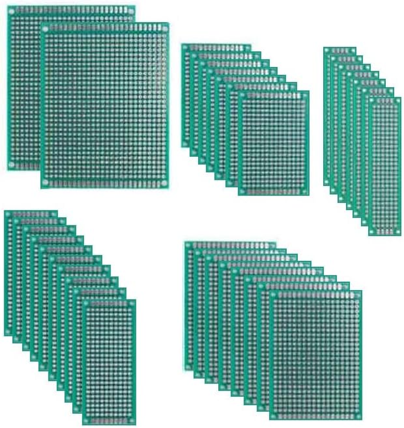 35Pcs 5 Sizes Each 7Pcs PCB Prototype Printed Circuit Board Double Sided Board DIY